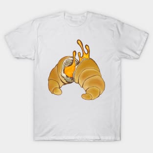 Creamy Croissant - Beautiful French Pastry Breakfast - Cyan T-Shirt